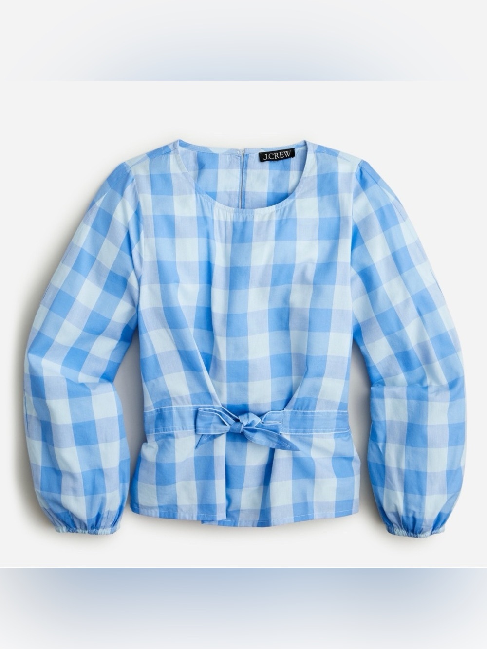 J.Crew Bow Front Top in Bristow Gingham Size M